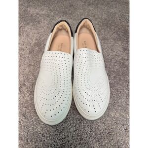 Kate Spade Andy Women White Leather Perforated Slip On Shoes